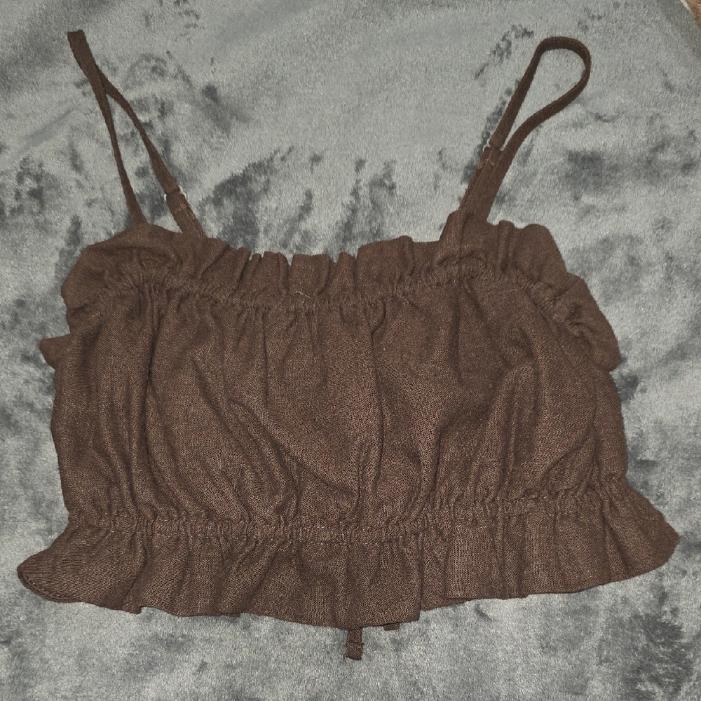 Wild Fable Brown Ruffled Camisole